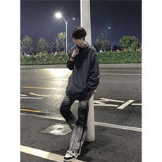春款高级感渐变微喇牛仔裤男高街潮牌直筒宽松阔腿长裤LG9377-P48，男装牛仔裤，星座1008