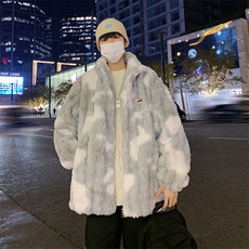 毛茸茸棉袄外套百搭宽松保暖设计感棉衣羊羔绒棉服男加绒加厚Y20，男装棉衣，星座201-2