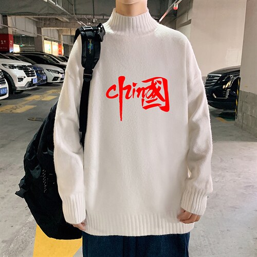 M18199-P45加绒款-P65半高领毛衣男士大码针织衫男毛线衣男,男装针织衫/毛衣,电商A040