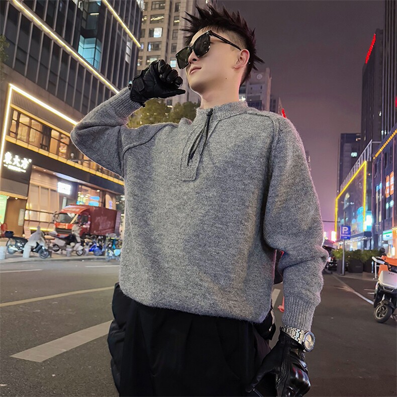 AM332/P108控148冬季社会小伙休闲百搭保暖大板打底拉链款男灰首,男装T恤,星座305B-1