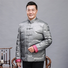 唐装90绒羽绒服男复古盘扣风羽绒服外套中式唐装TR2815-P190，男装羽绒服，星座1105-3