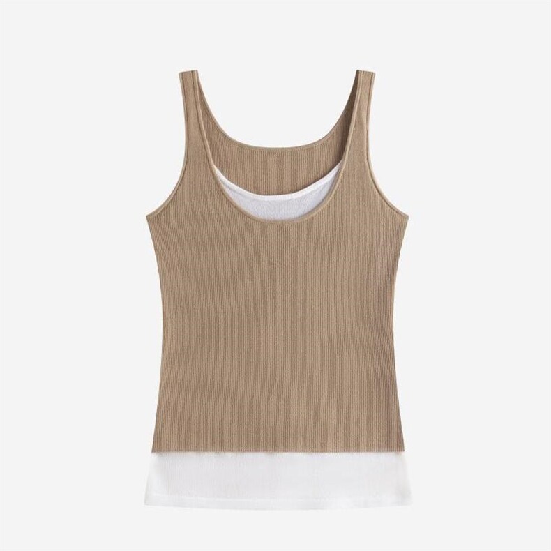 2025年秋季假两件吊带时尚百搭通勤简约休闲，女装背心吊带，致织羊绒