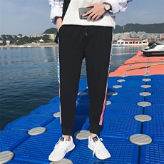 春季新款束脚裤休闲裤卫裤条纹运动裤男士小脚哈伦长裤潮DS87T，男装休闲裤，电商A102