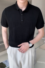 黑色2022精神小伙修身polo衫男士短袖T恤PL512P48控价68，男装Polo衫，电商A108