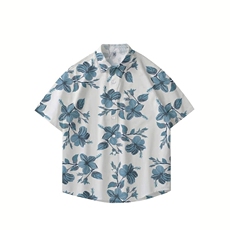 东南亚夏季夏威夷潮牌衬衫男海边沙滩度假碎花短袖衬衣CY1105-P26，男装衬衫，星座412-3