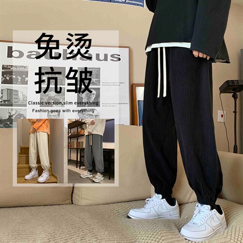 百搭舒适松紧灯芯绒聚酯纤维1002-特批35，男装休闲裤，星座718-1