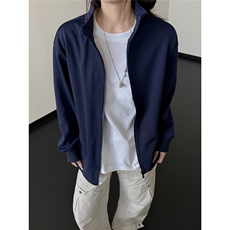 新款日系立领开衫卫衣美式cleanfit外套男女加绒款夹克db106批45，男装夹克，电商B386