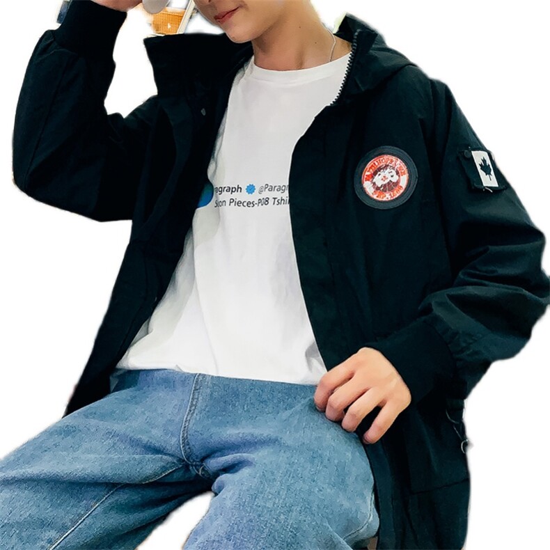 休闲男士秋季青少年日系迷彩宽松工装夹克潮流连帽外套J,男装夹克,电商B226-2（原B217-2）