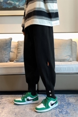 A018-KZ1129P50/秋季贴标排扣纯色休闲大码运动裤束脚长裤男，女装休闲裤，电商A018