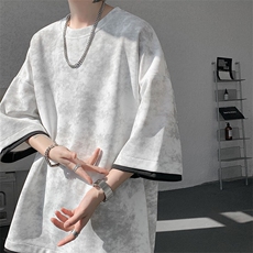 TZ775-特P50控88新款撞色拼接假2件套装短袖短裤T恤大码百搭，男装休闲套装，电商A059