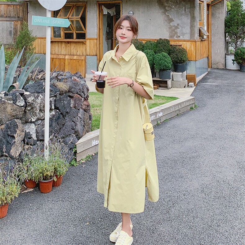设计感小众高端衬衫连衣裙女夏2025新款宽松慵懒风气质显瘦长裙子,女装连衣裙,2C095