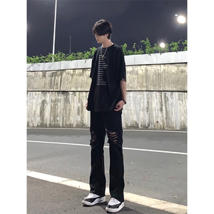 美式高街ins小众破洞牛仔裤货号K751P60图片