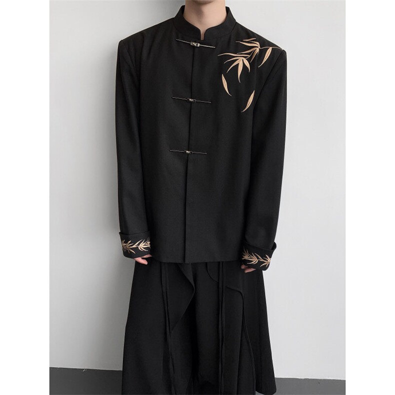 现货25秋冬竹叶刺绣礼服婚礼新中式竹叶西服xz149-p128,男装西服,电商B288