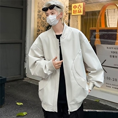 F607P55男士春秋季潮流复古时尚休闲宽松纯色情侣棒球服外，男装夹克，星座512-6