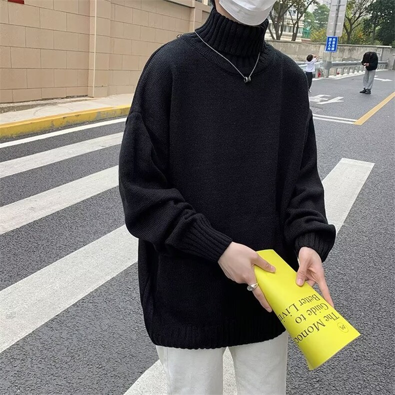 高领毛衣男女秋冬季慵懒风宽松针织衫ins潮牌高街大码外套M20-P30,男装针织衫/毛衣,星座1008-1