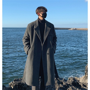 毛呢大衣男中长款宽松过膝呢子风衣外套 603-1-DY14-P125控168图片