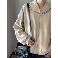 有货。民族风字母刺绣夹克男女秋棒球领W6976-P69，男装民族服装，星座412-3