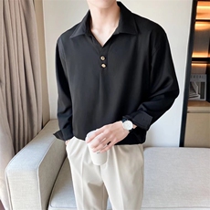 轻熟风韩版时尚纯色翻领POLO衫店主短袖半袖T恤C02-P38，男装T恤，星座1116A-2（原606A-1）