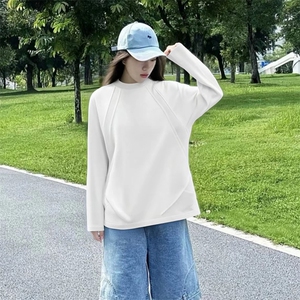 抖音得物品质26春装美式高街宽松 曼巴棉螺纹拼接卫衣圆领长袖T恤图片