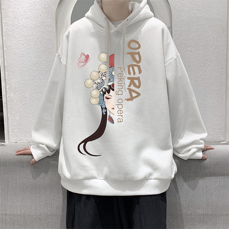 WY2161-P35 加绒款-P40 纯棉连帽卫衣男大码运动帽衫宽松薄外套男图片