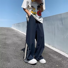 休闲裤男韩版潮流字母刺绣高街直筒2024秋冬新款ins长裤K5029-P39，男装休闲裤，星座412-3