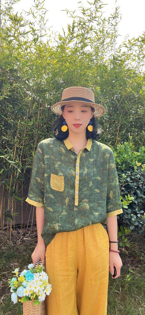 纯苎连衣裙小衫裤子裙子衬衣 时尚风 风淑女风休闲风，女装连衣裙，川哲