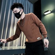 加绒毛衣男凹凸字母痞帅炸街社会小伙店主风301C-M80-P78-控108，男装针织衫/毛衣，星座301C（原B323）