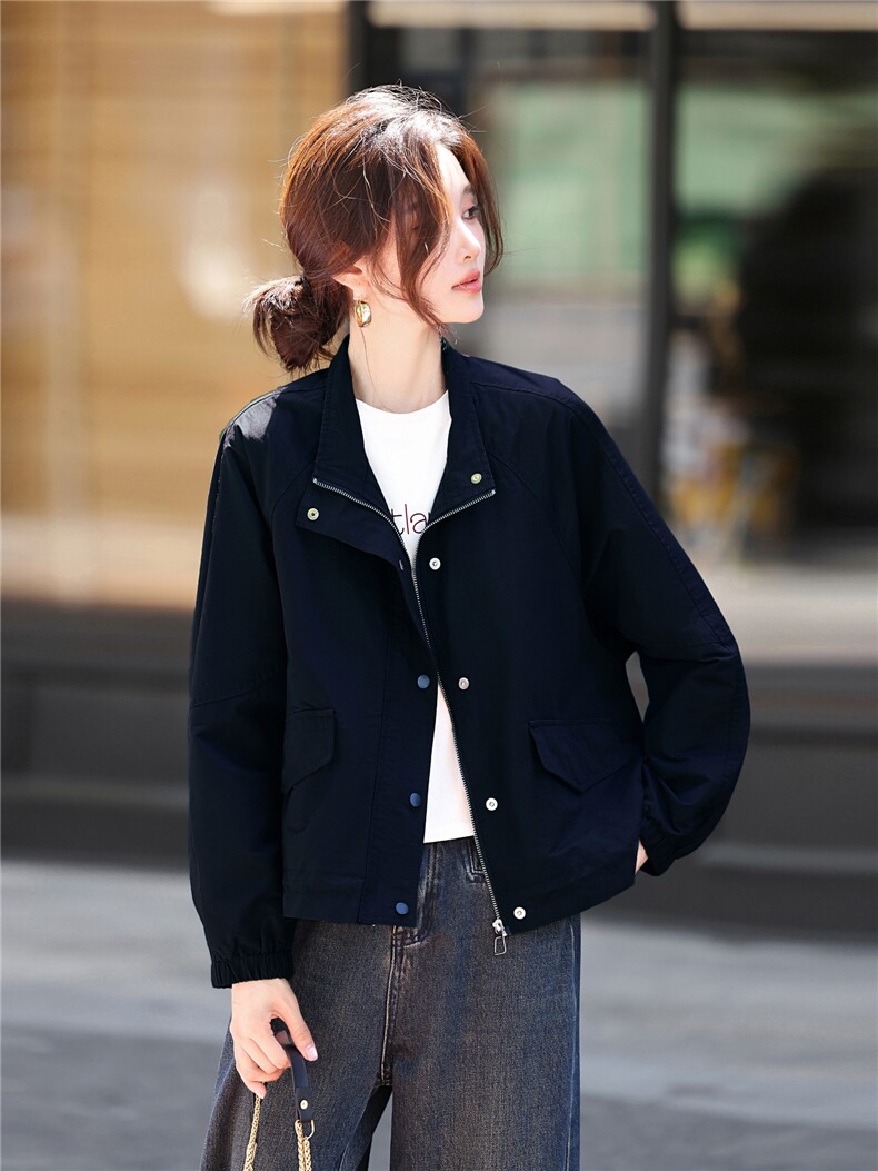 短款风衣外套女2025年秋季新款女装气质小个子休闲时尚上衣,女装风衣,鑫源服饰