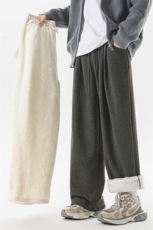 8XL-M特大码工装加绒裤男纯色宽松裤卫裤休闲基础款K995P65，男装休闲裤，电商D206-1
