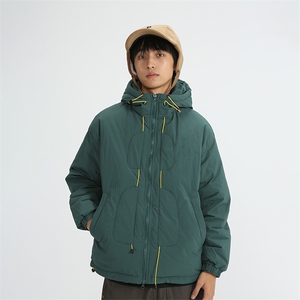 南夏乔装2025冬季新款日系不规则贴补连帽90羽绒服休闲面包羽绒袄图片