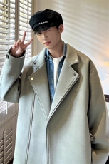 毛呢风衣男2026春秋大衣大码衣领夹克外套A071-F02-P98，男装夹克，电商A071
