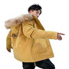 羽绒棉衣男中长款连帽羽绒服男含绒量80MY6607，男装棉衣，A067