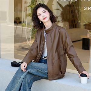 现货2024新美拉德穿搭口碑仿羊皮宝藏私服C位复古皮衣外套女秋冬图片