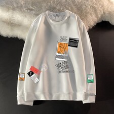 T4121-P25加绒款-P35简约帅气百搭长袖t恤男大码胖子卫衣,男装卫衣,电商A040