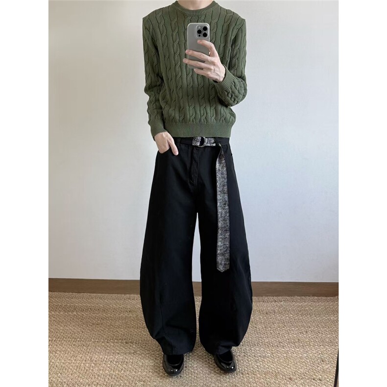 自家图~老钱风Cleanfit蛇纹腰带工装裤休闲弯刀裤CK759/特P55,男装工装外套,电商B350