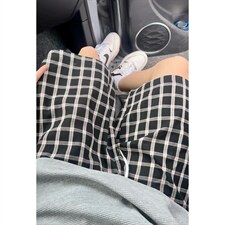 泡泡纱冰丝凉感格子五分短裤宽松现货2000件K998/特P20，男装牛仔裤，电商A094