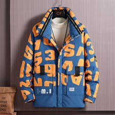 工装新款挂拍时尚立领印花潮牌韩版高绒学生短款羽绒服R3002P130，男装羽绒服，星座301D-5(原星座1415）