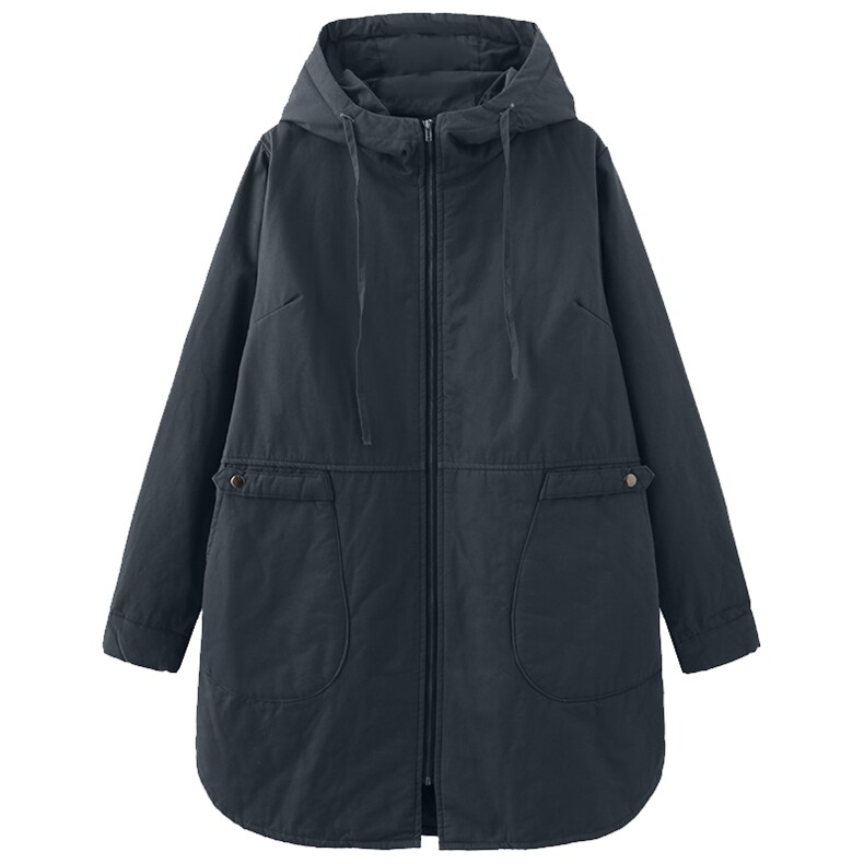全年备款款纯棉面料棉服冬季休闲百搭款大码女装妈妈装款拉练款图片