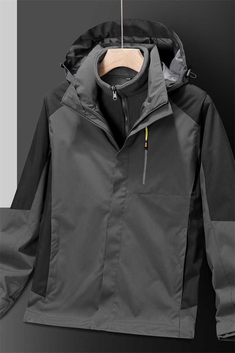 秋冬季冲锋衣连帽外套男女款防风三合一户外服SZ9805-P130,男装夹克,星座1105-3
