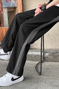 基地-K404-P45夏季休闲裤男士西裤大码阔腿裤垂感直筒裤子宽松潮图片