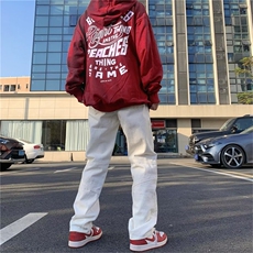 美式街头hiphop修身牛仔裤男女潮牌ins嘻哈直筒宽松长裤GN30-p60，男装牛仔裤，星座1008