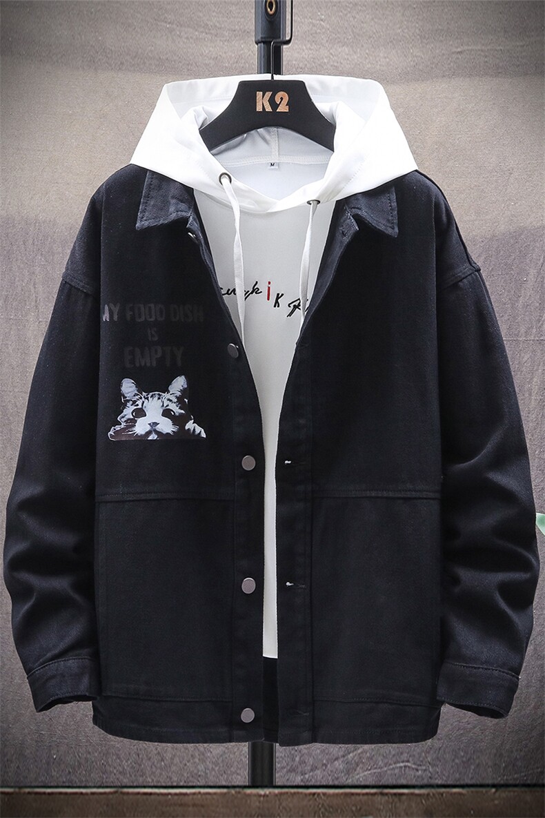 春季牛仔夹克男士潮流百搭休闲外套韩版工装日系上衣服8215-P80,男装夹克,电商A318