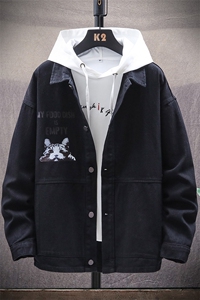 春季牛仔夹克男士潮流百搭休闲外套韩版工装日系上衣服8215-P80图片
