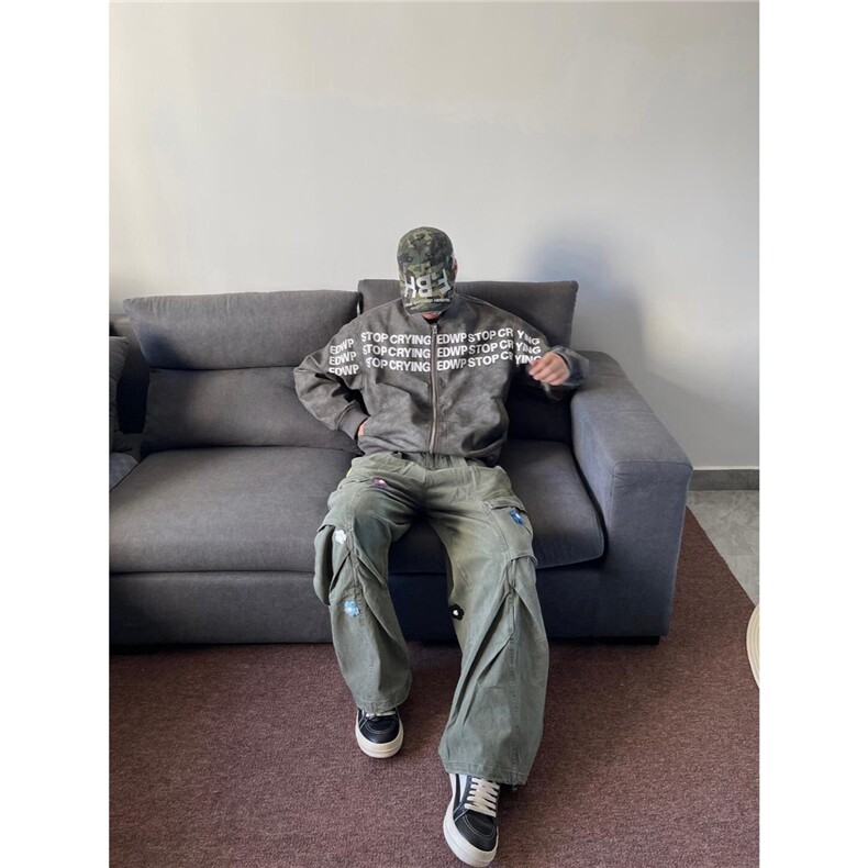 【现货】DA8208-特批68花朵刺绣伞兵工装裤女男春秋多口袋长裤潮,男装牛仔裤,星座603-2