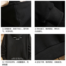 WY2120-P35加绒款-P40纯棉连帽卫衣男大码运动帽衫宽松薄砖墙，男装卫衣，电商A040A