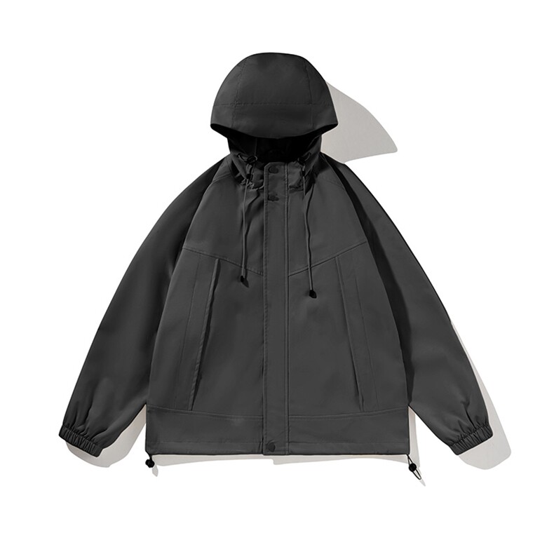 2024年秋季简约休闲连帽宽松型冲锋衣男装，男装工装外套，宏恒