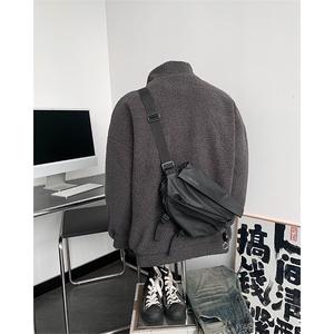撞色羊羔毛拼接呢料夹克 2025冬季男生立领外套XZ514-2-F588-P125图片