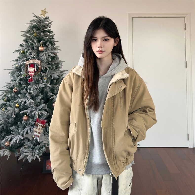 美式巴恩风bomber工装立领棉服棉衣男女加厚外套潮LM60311-p120,男装棉衣,星座1008