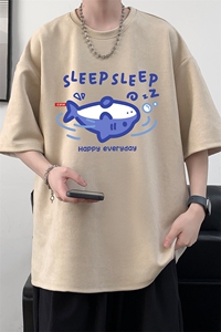 麂皮绒短袖t恤男大码半袖男 JD82453-P25图片