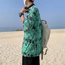 2024夏季新款印花短袖T恤男宽松嘻哈潮流半袖，男装T恤，电商A161-2